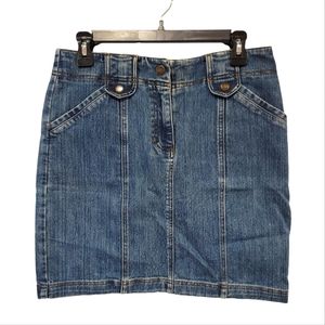 JONES NEW YORK Signature Mini Skirt Blue Indigo Jeans Denim Women Size 8